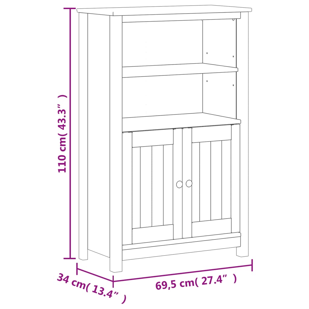 Badkamerkast BERG 40x34x110 cm massief grenenhout