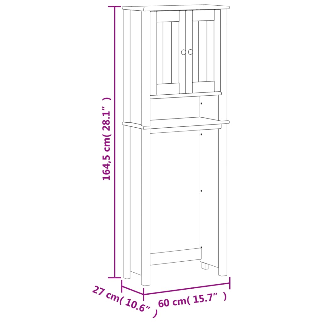 Meuble de toilette BERG 60x27x164,5 cm bois massif