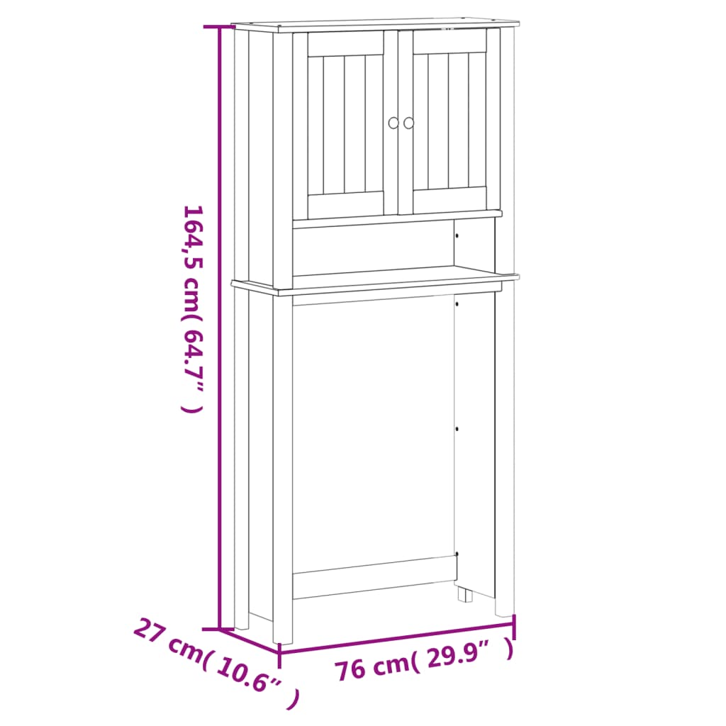 Toiletmeubel BERG 60x27x164,5 cm massief hout