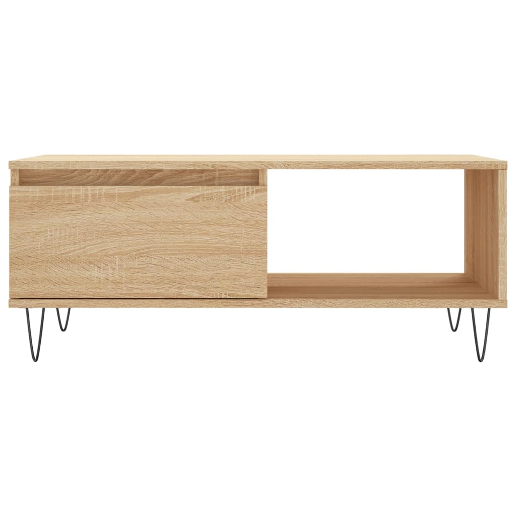 Table basse 90x50x36,5 cm en bois travaillé