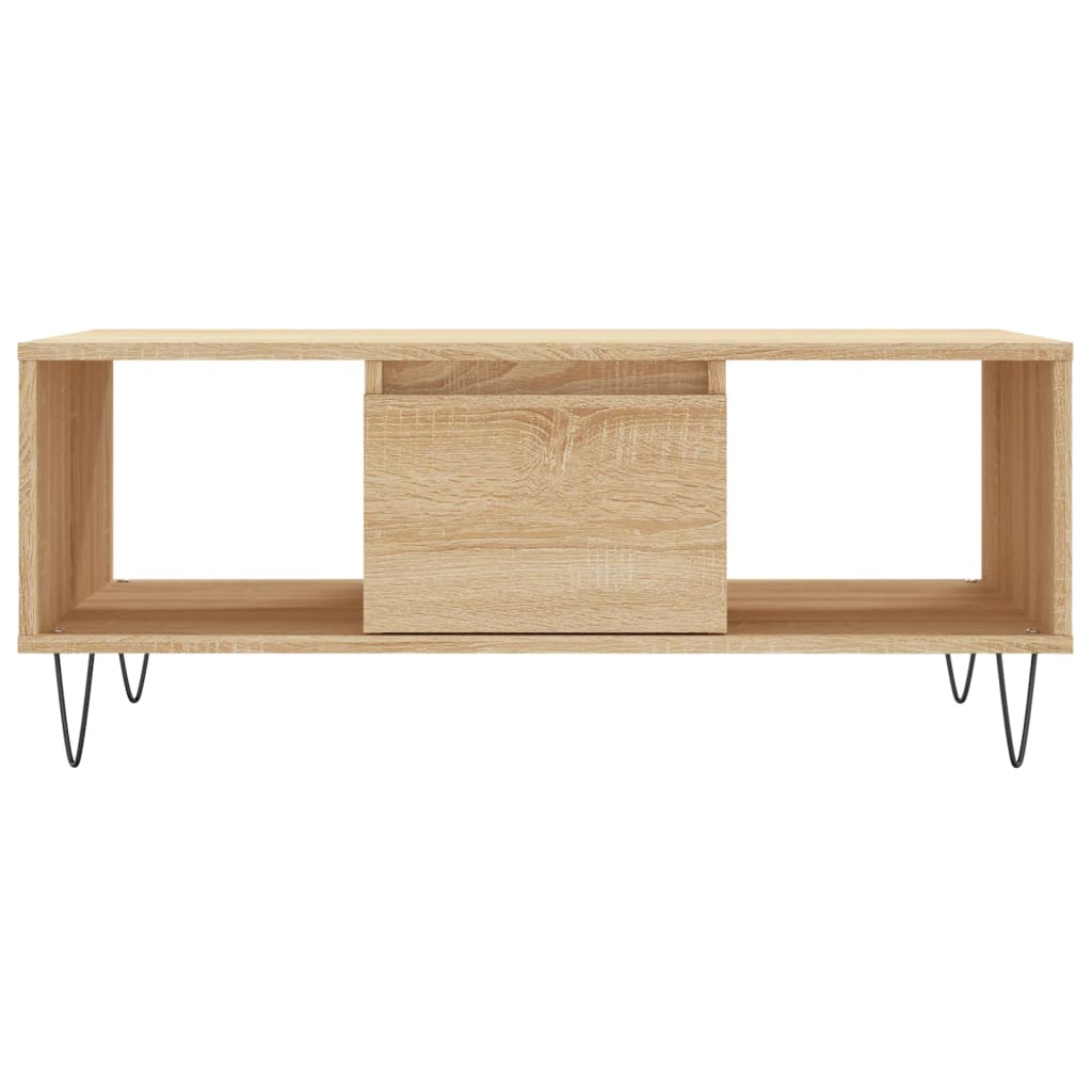 Table basse 90x50x36,5 cm en bois travaillé