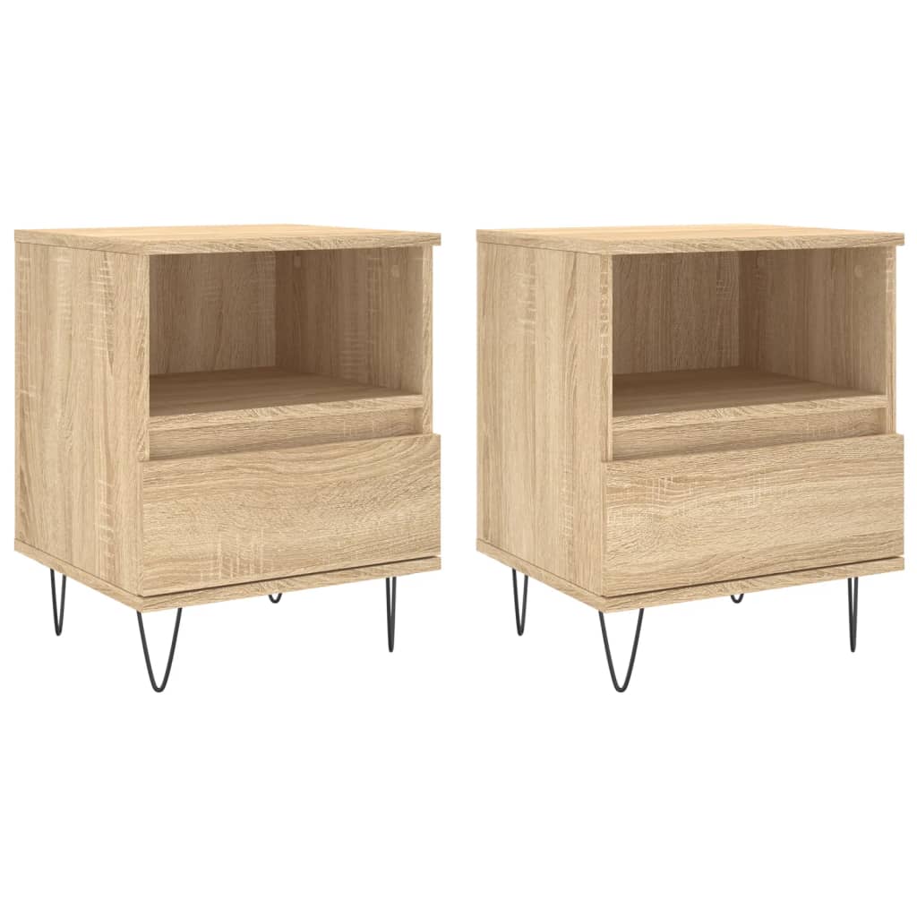 Tables de chevet 2 pcs 40x35x50 cm bois fini