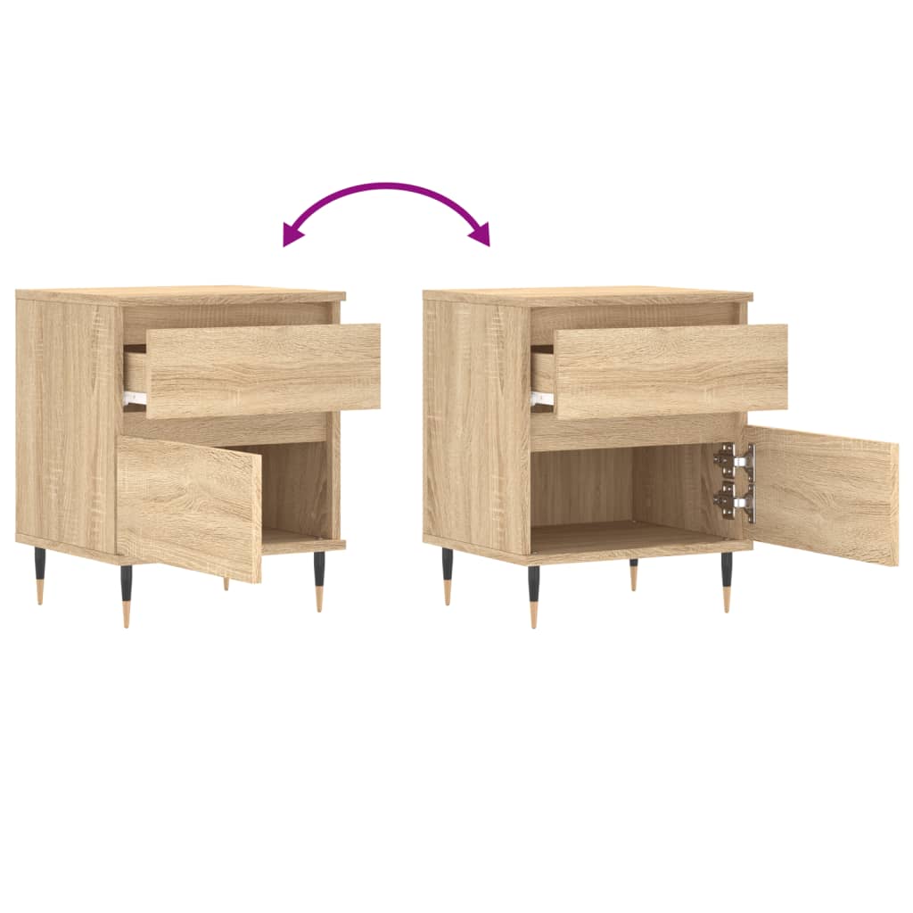 Tables de chevet 2 pcs 40x35x50 cm bois fini