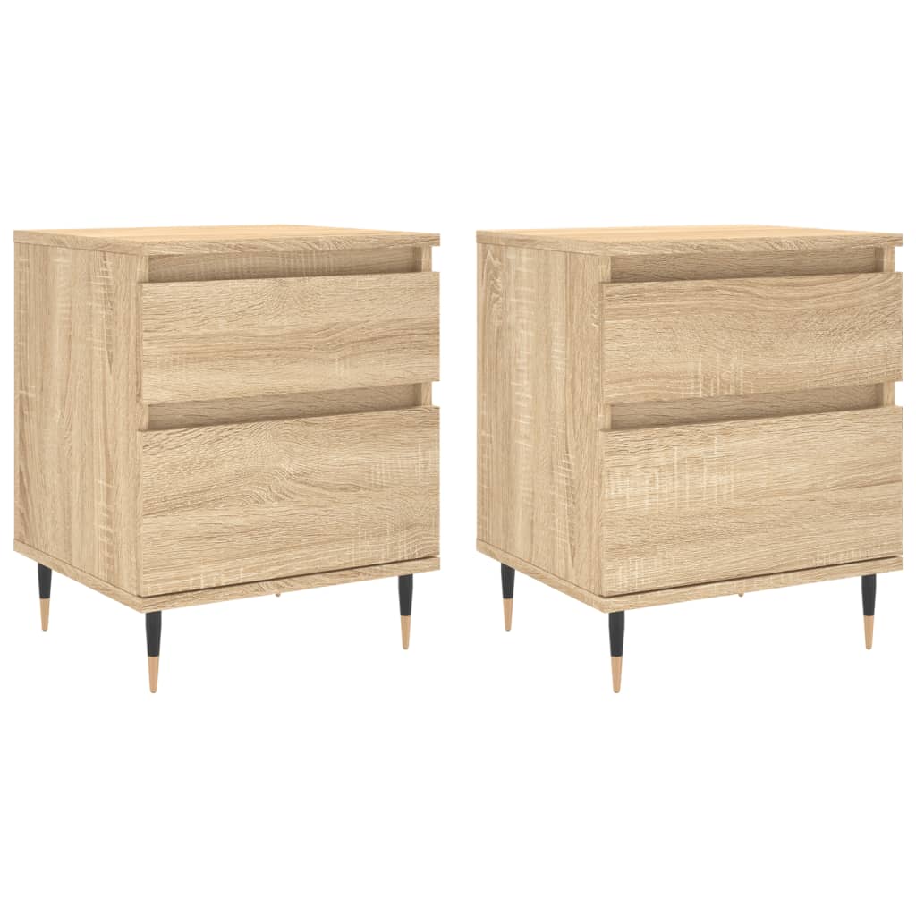 Tables de chevet 2 pcs 40x35x50 cm bois fini