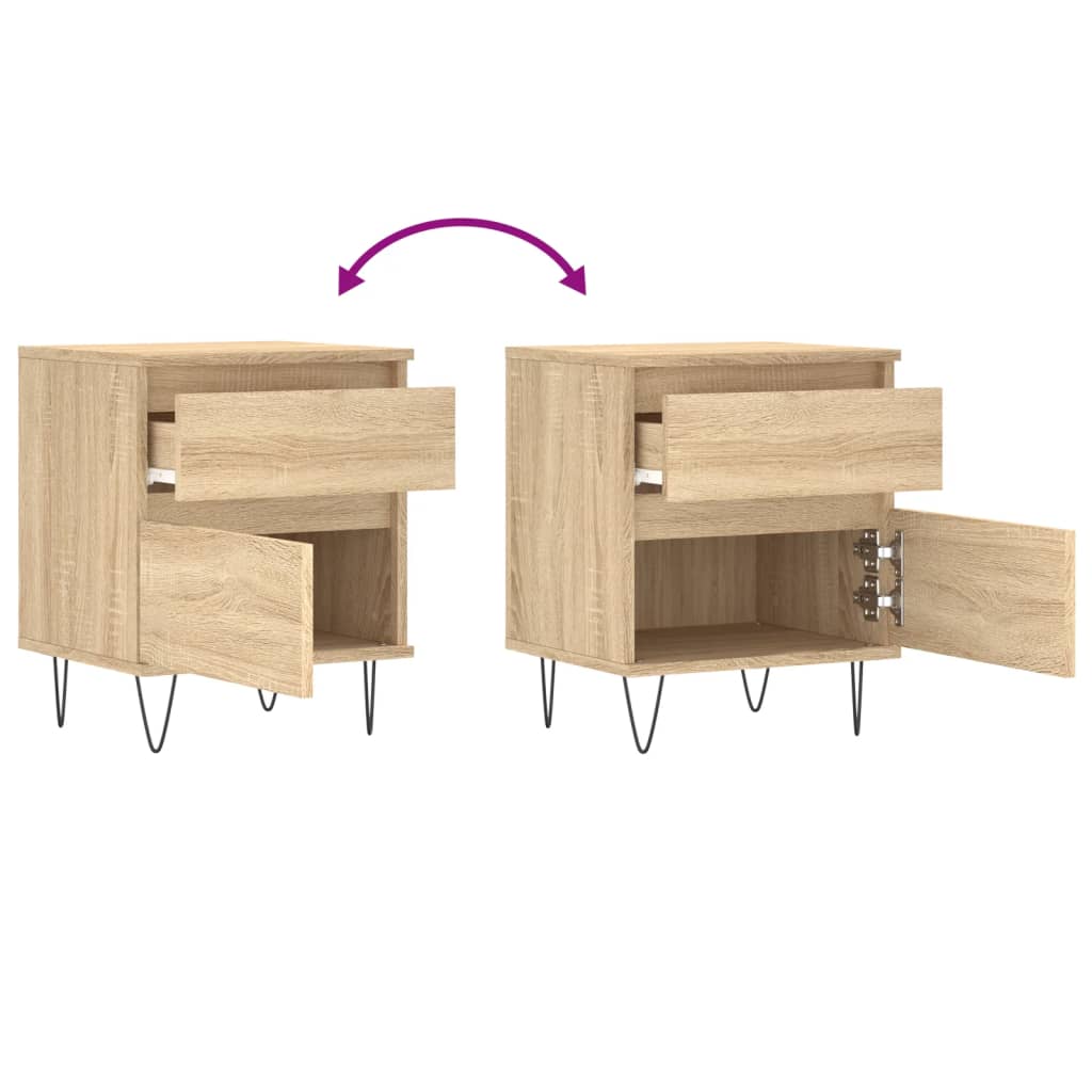 Tables de chevet 2 pcs 40x35x50 cm bois fini