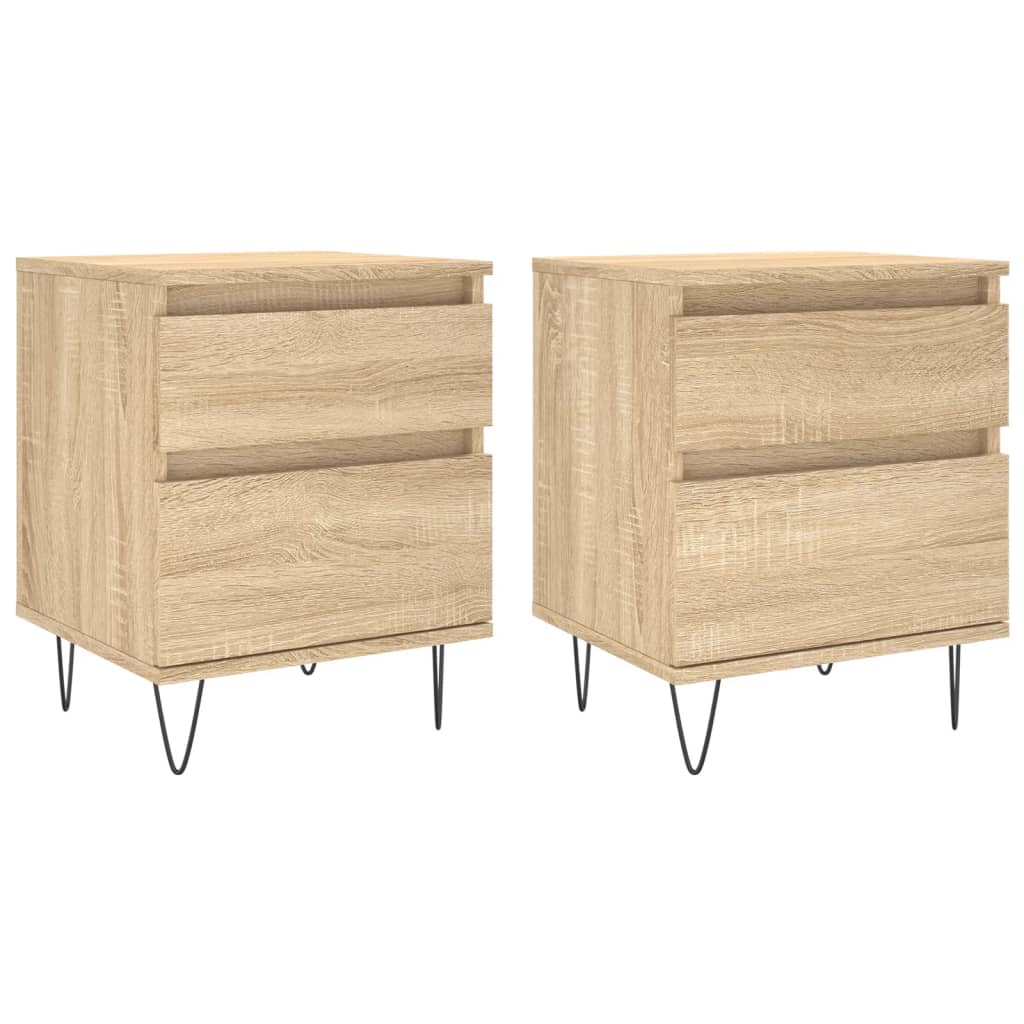 Tables de chevet 2 pcs 40x35x50 cm bois fini