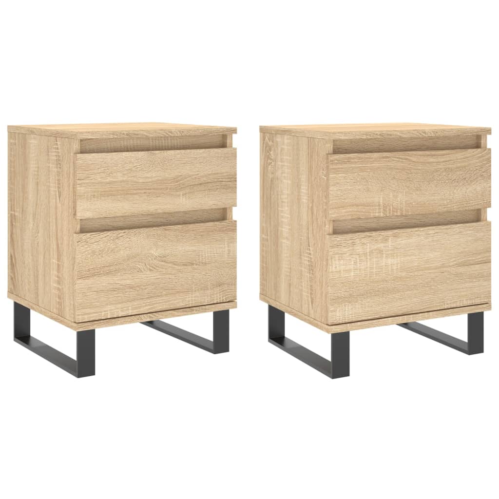 Tables de chevet 2 pcs 40x35x50 cm bois fini