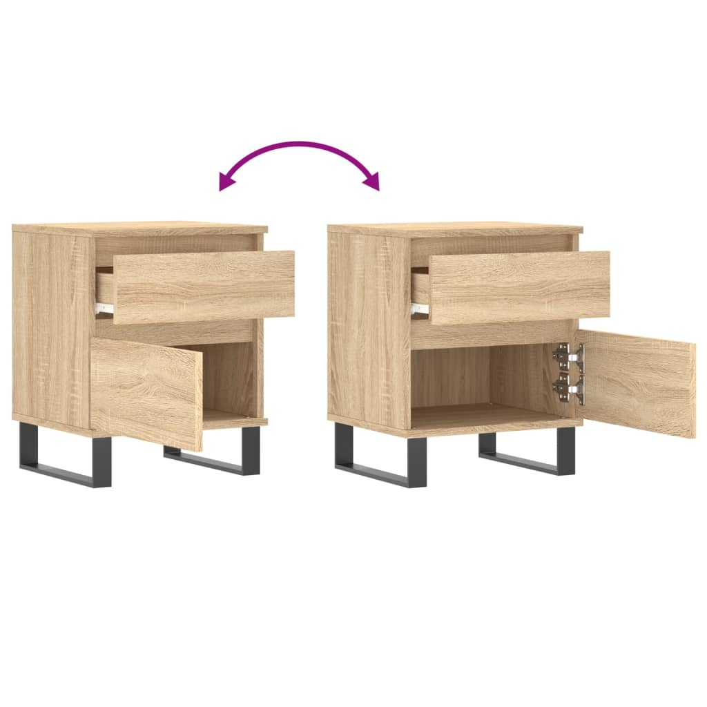 Tables de chevet 2 pcs 40x35x50 cm bois fini