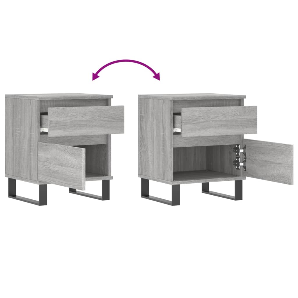 Tables de chevet 2 pcs 40x35x50 cm bois fini