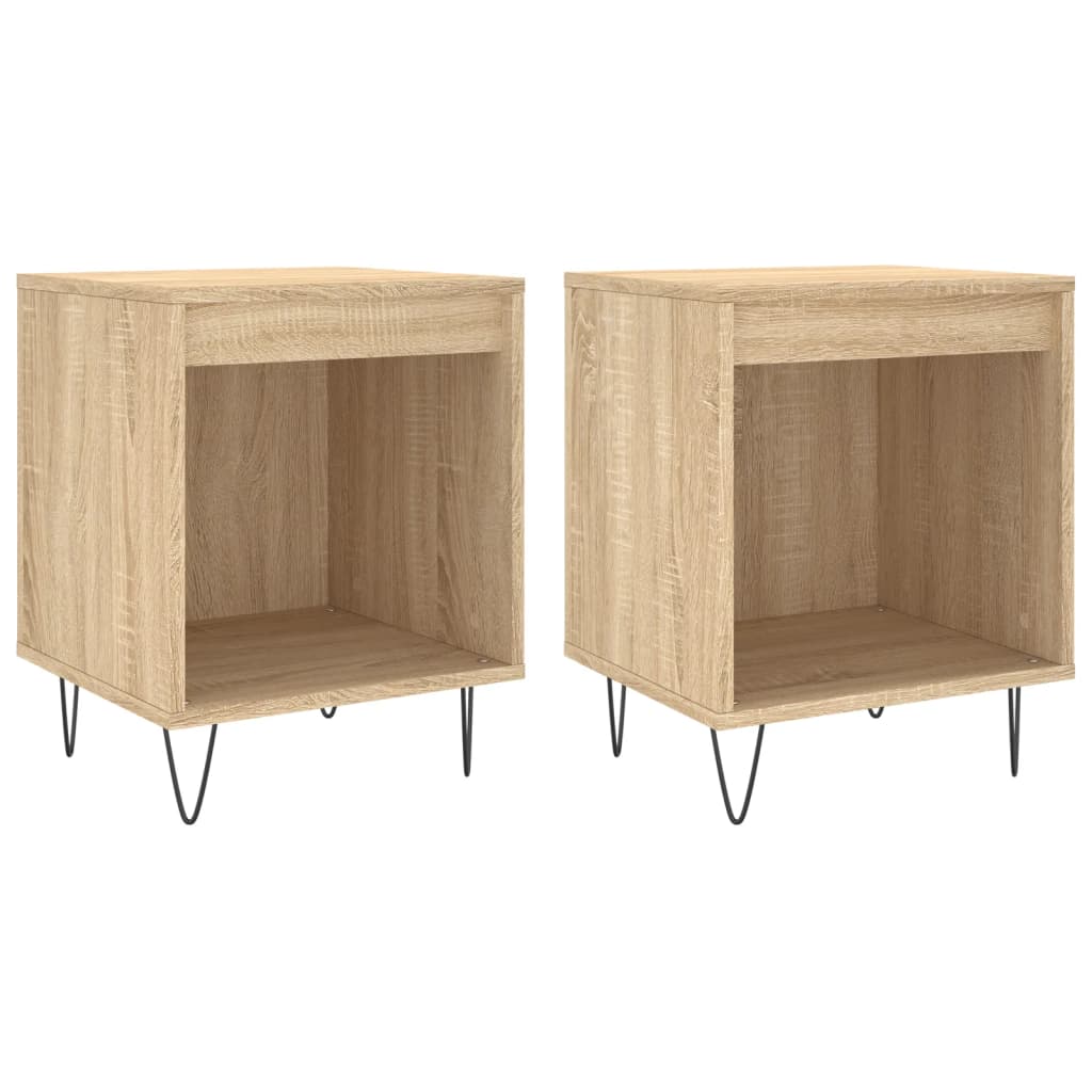 Tables de chevet 2 pcs 40x35x50 cm bois fini