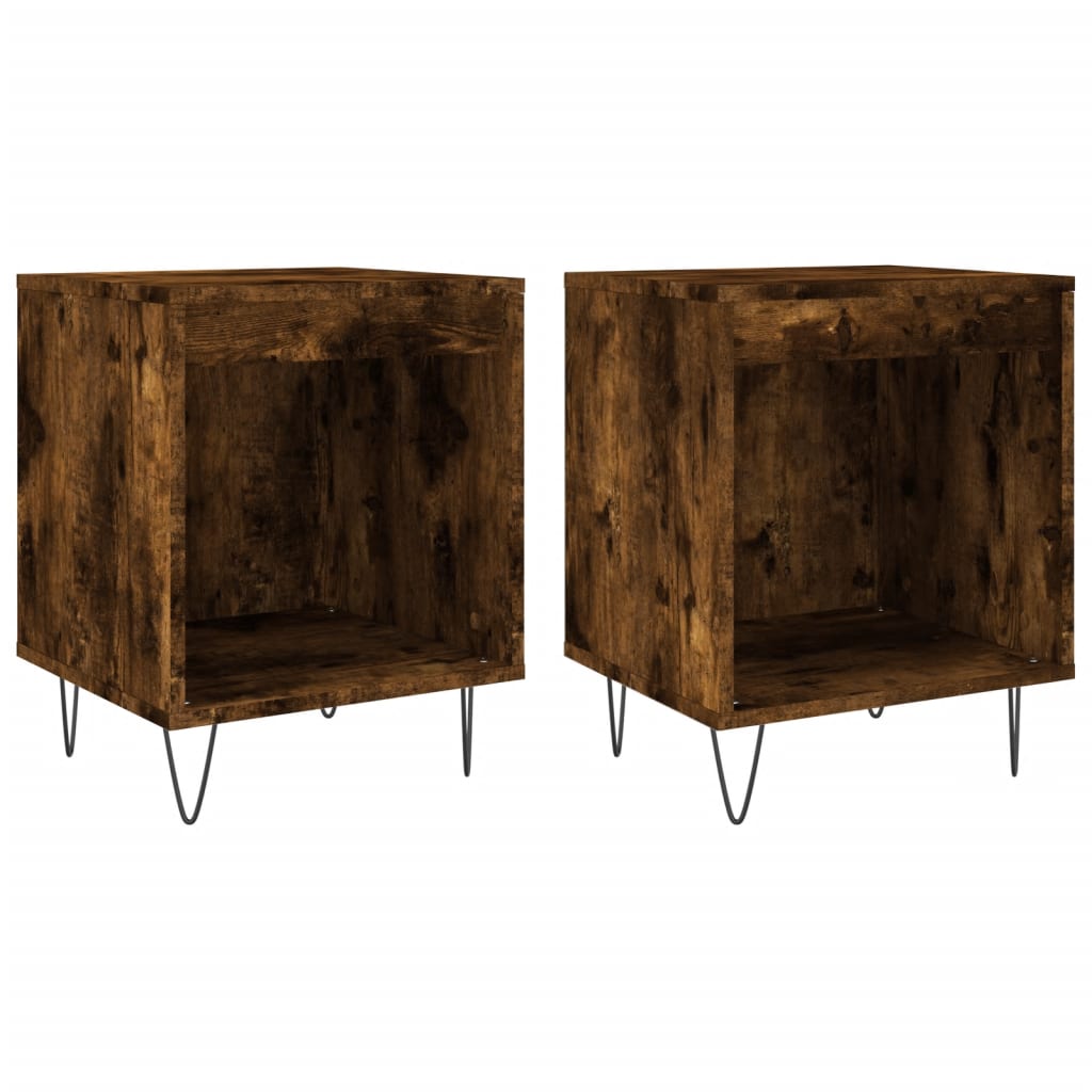 Tables de chevet 2 pcs 40x35x50 cm bois fini