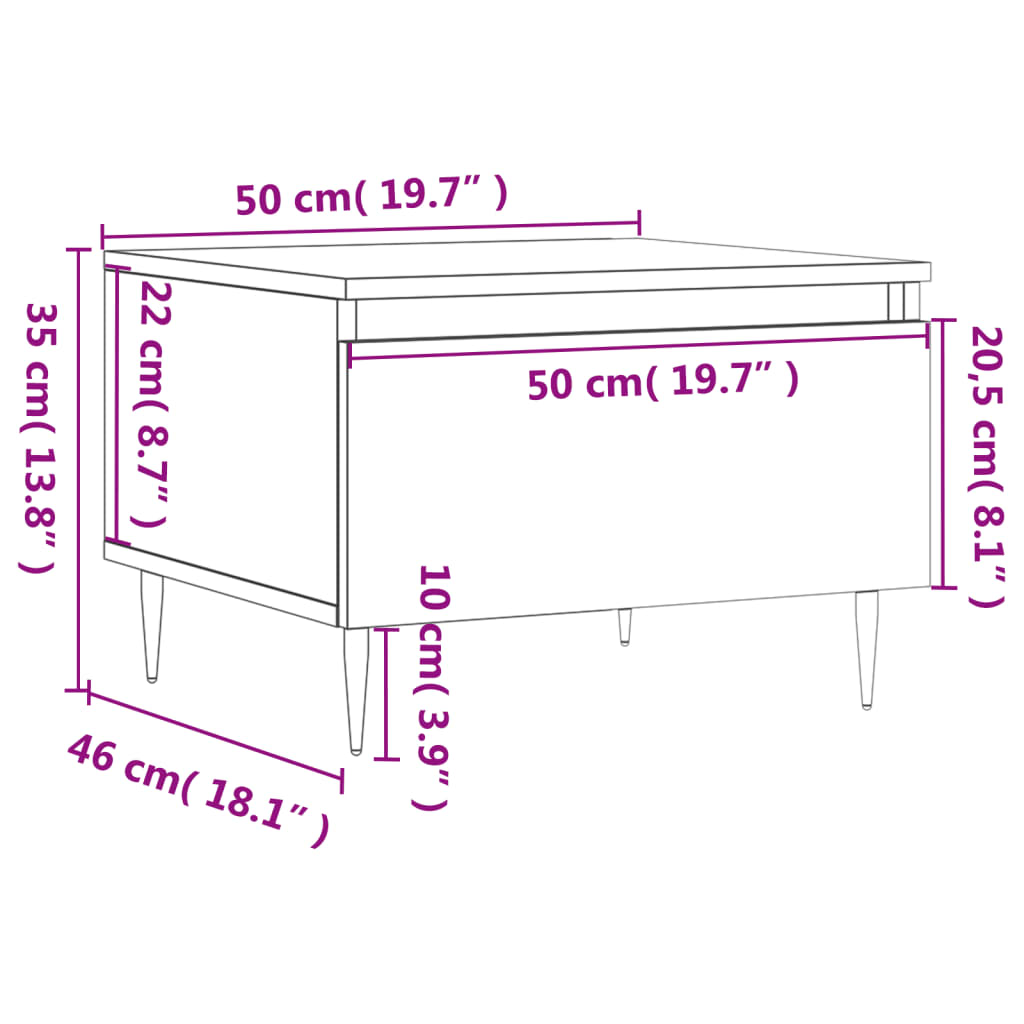 Tables basses 2 pcs 50x46x35 cm bois fini