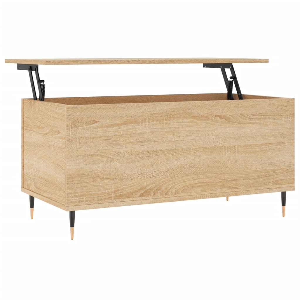 Salontafel 90x44,5x45 cm bewerkt hout bruin eikenkleur