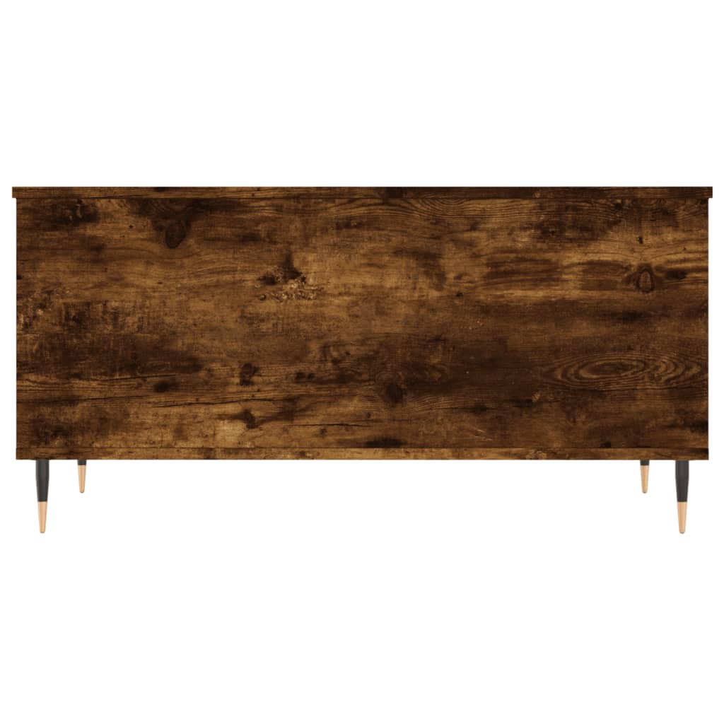 Table basse 90x44,5x45 cm bois fini couleur chêne marron