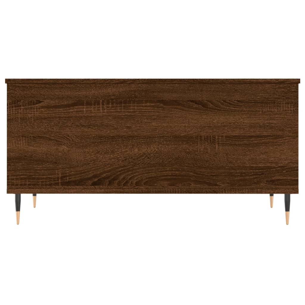 Table basse 90x44,5x45 cm bois fini couleur chêne marron