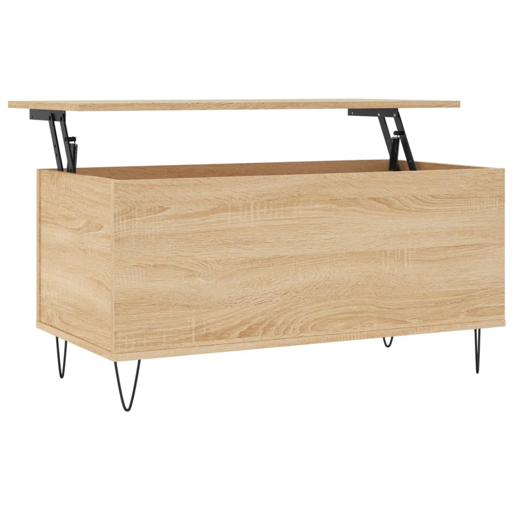 Salontafel 90x44,5x45 cm bewerkt hout eikenkleurig