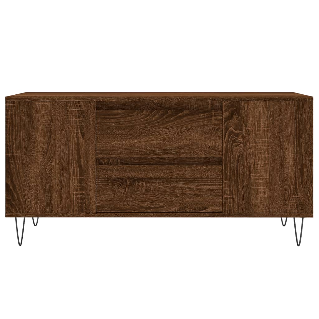 Table basse 102x44,5x50 cm bois fini couleur chêne marron