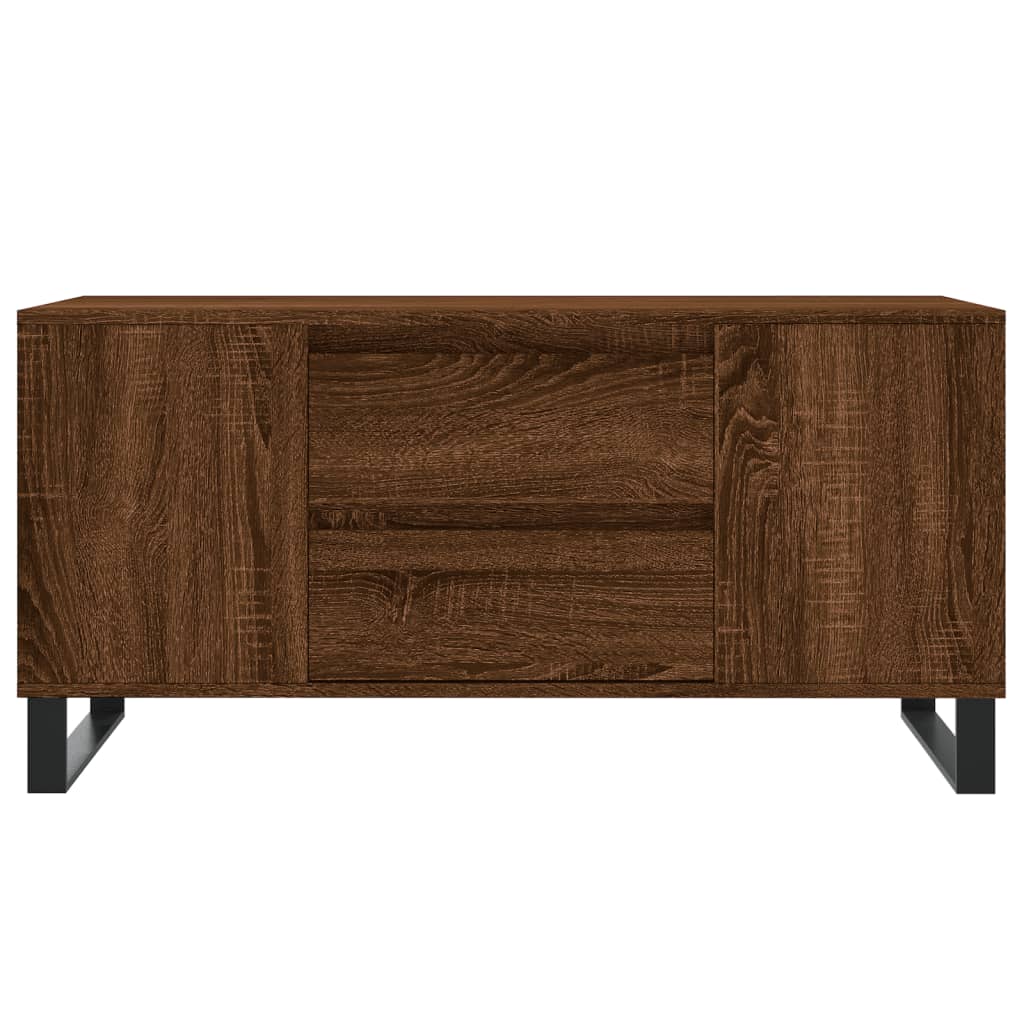 Table basse 102x44,5x50 cm en dérivé du bois couleur chêne