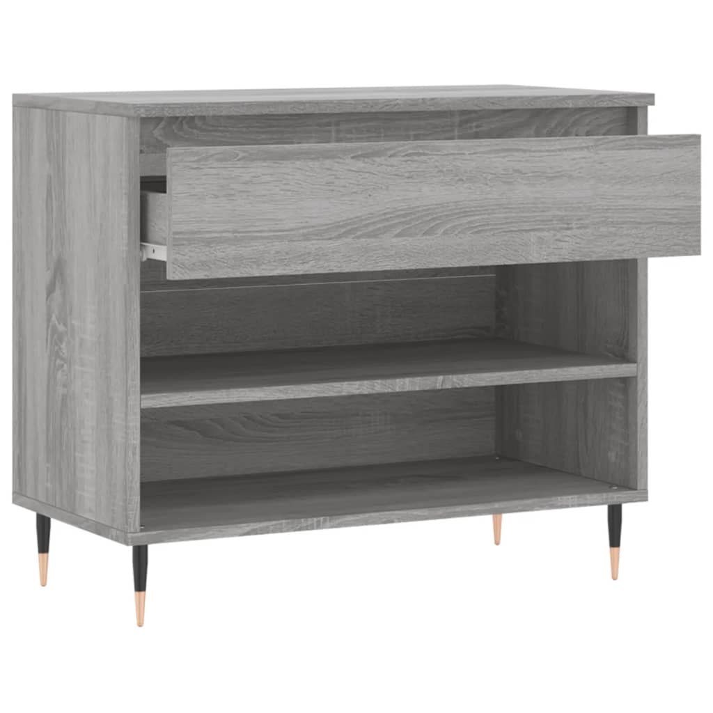 Schoenenkast 70x36x60 cm bewerkt hout bruin eikenkleur