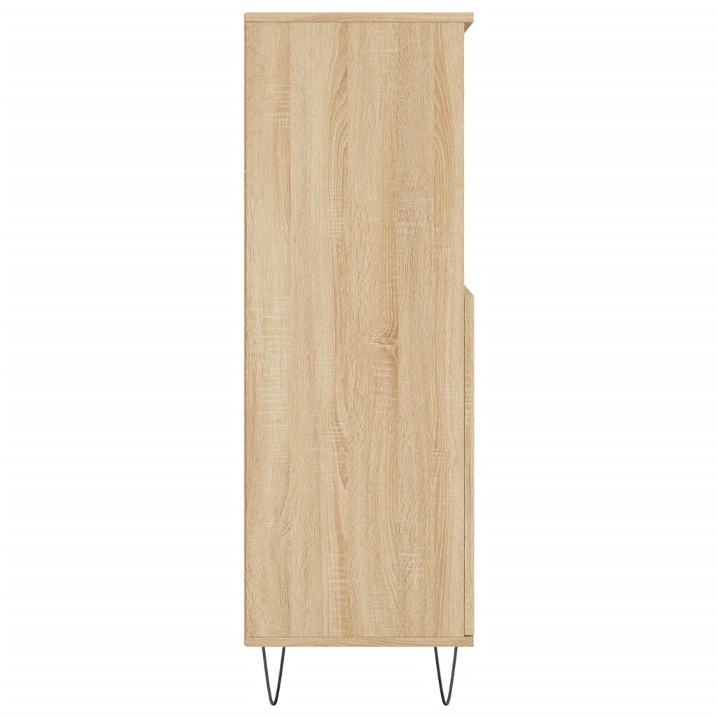 Hoge kast 60x36x110 cm bewerkt hout bruin eikenkleur