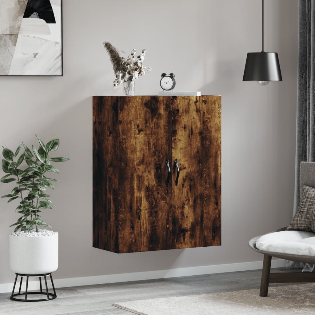 Wandkast 69,5x34x90 cm bewerkt hout eikenkleurig