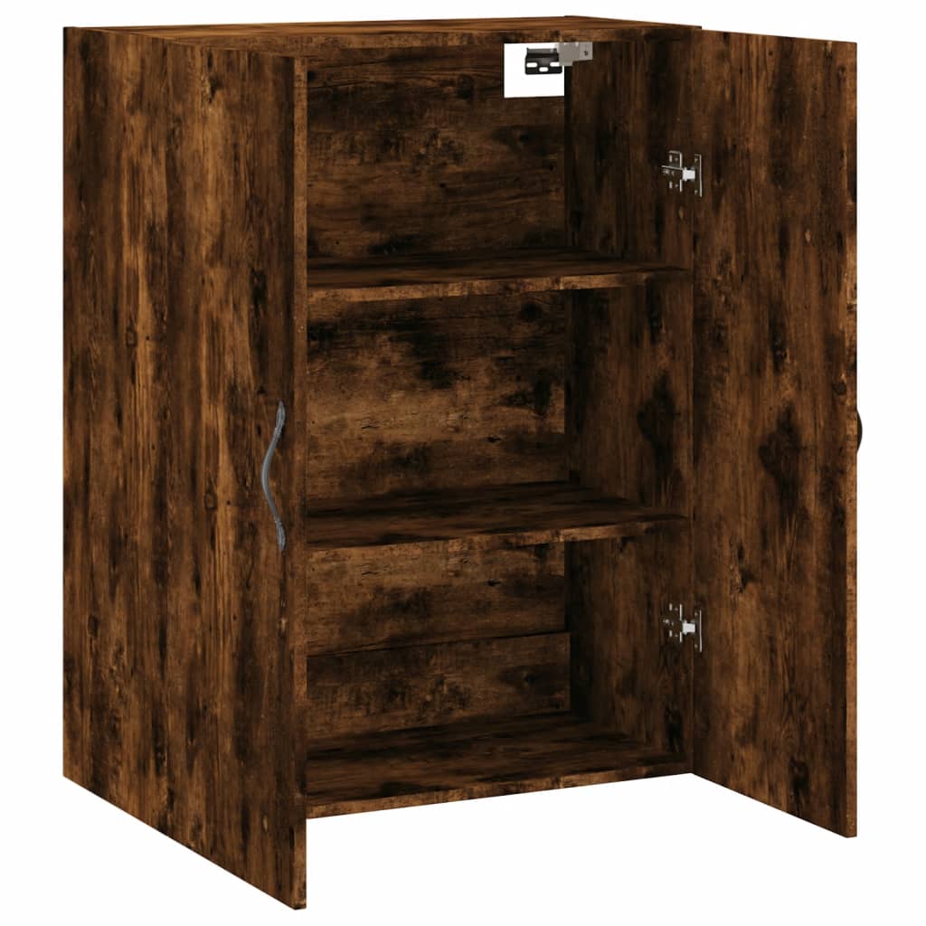 Wandkast 69,5x34x90 cm bewerkt hout oud houtkleurig