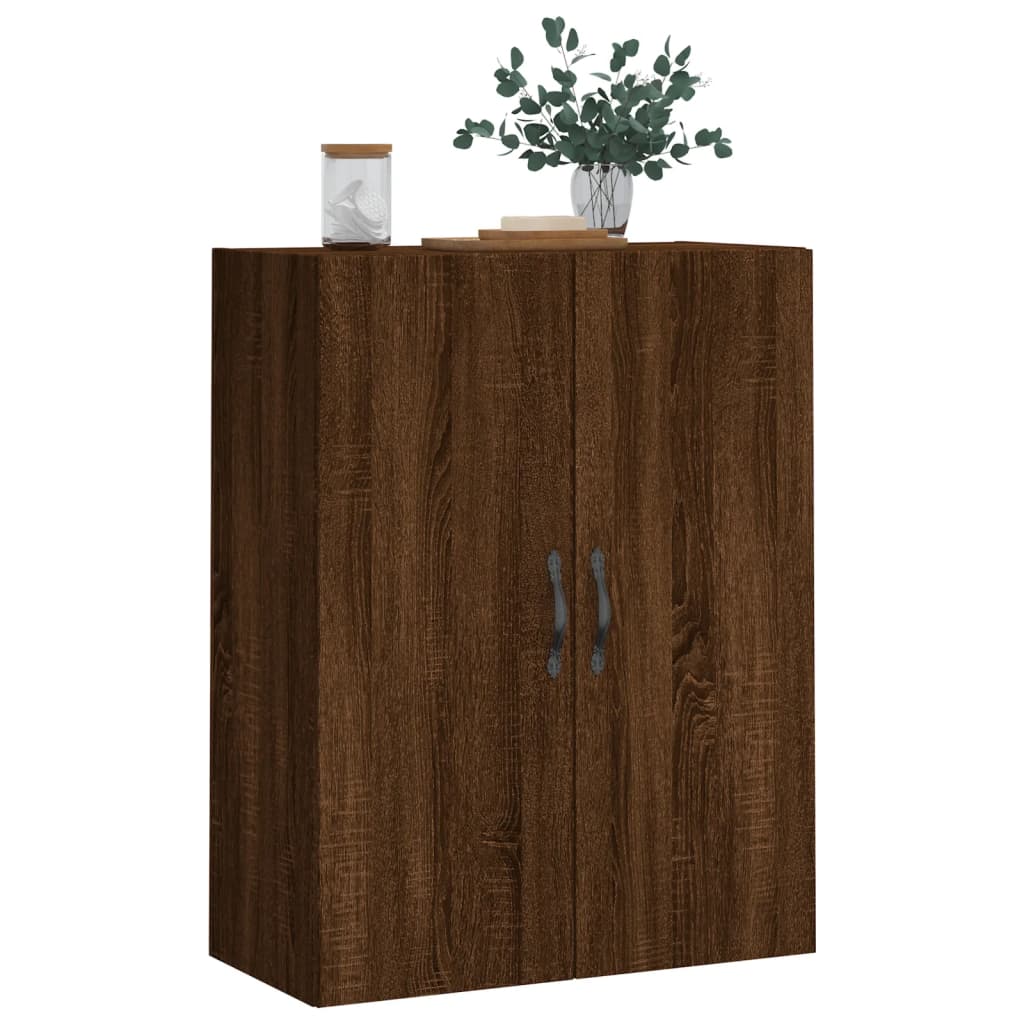 Wandkast 69,5x34x90 cm bewerkt hout oud houtkleurig