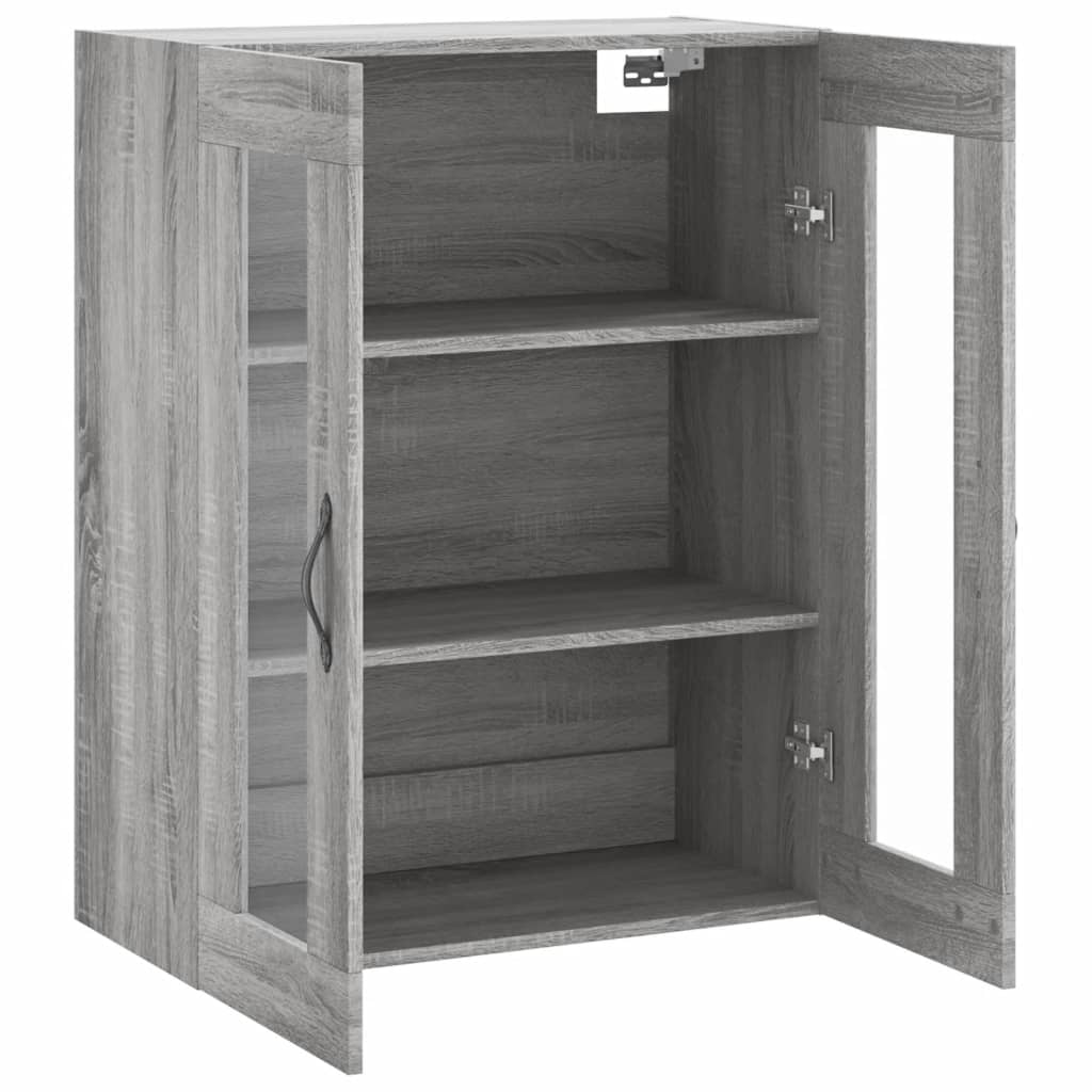 Wandkast 69,5x34x90 cm bewerkt hout grijs sonoma eikenkleurig