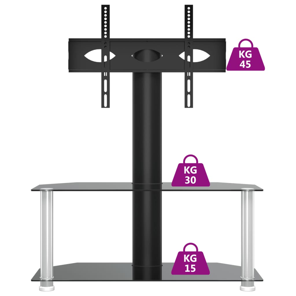 Tv-standaard hoek 4-laags voor 32-70 inch zilverkleur