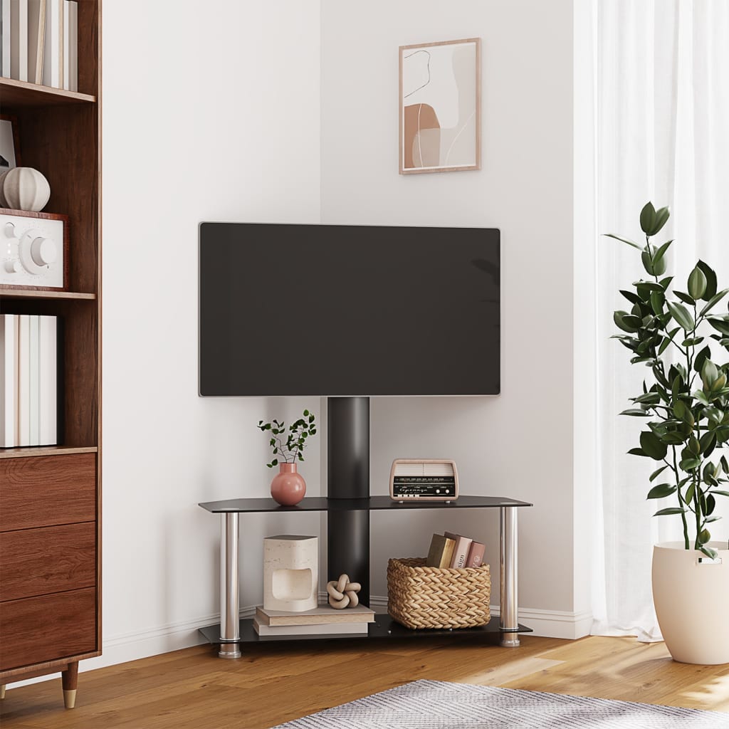 Tv-standaard hoek 4-laags voor 32-70 inch zilverkleur