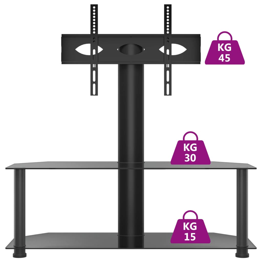 Tv-standaard hoek 4-laags voor 32-70 inch zilverkleur