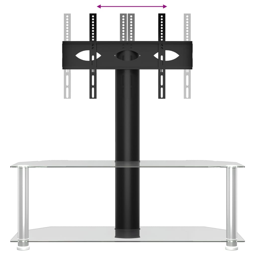 Tv-standaard hoek 4-laags voor 32-70 inch zilverkleur