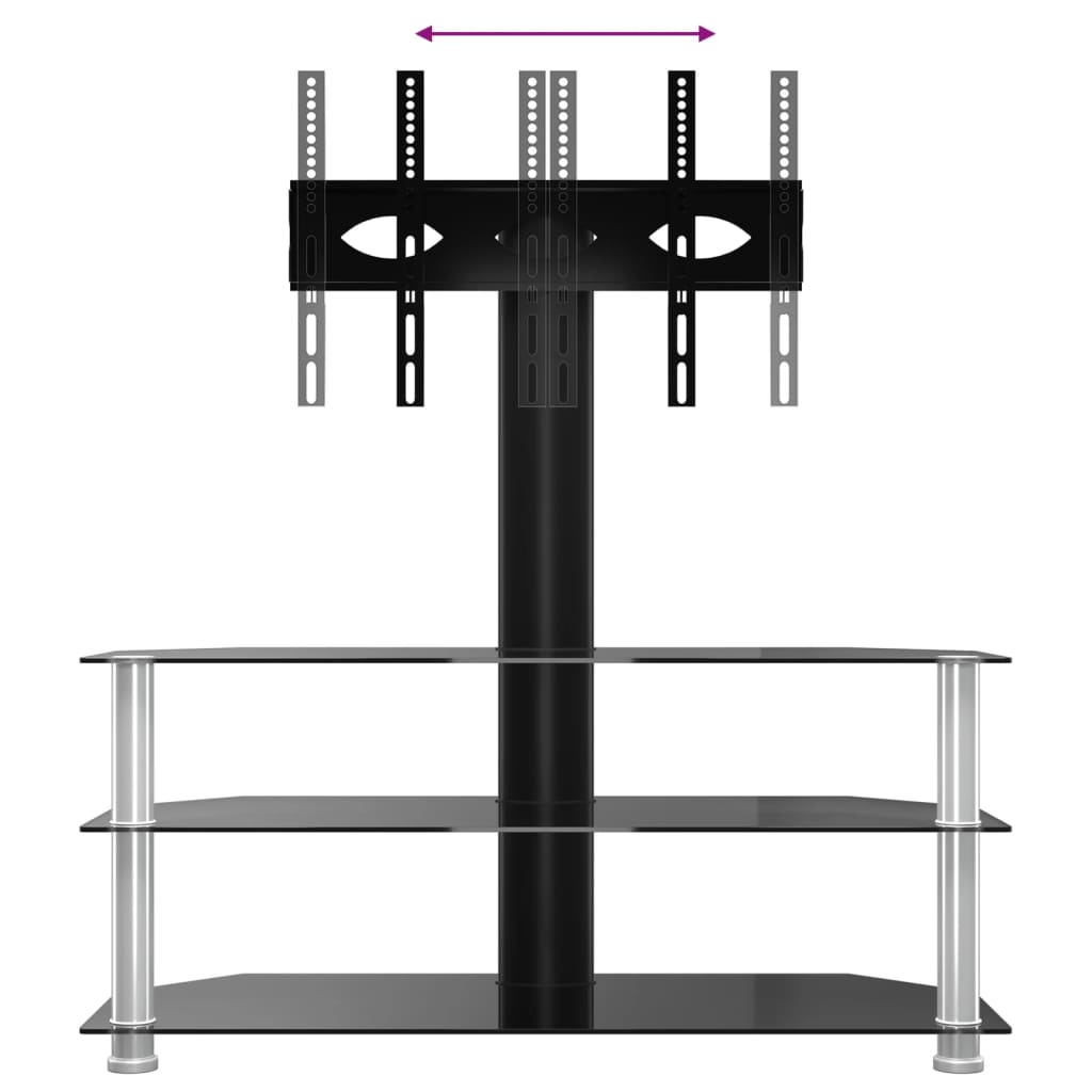 Tv-standaard hoek 4-laags voor 32-70 inch zilverkleur