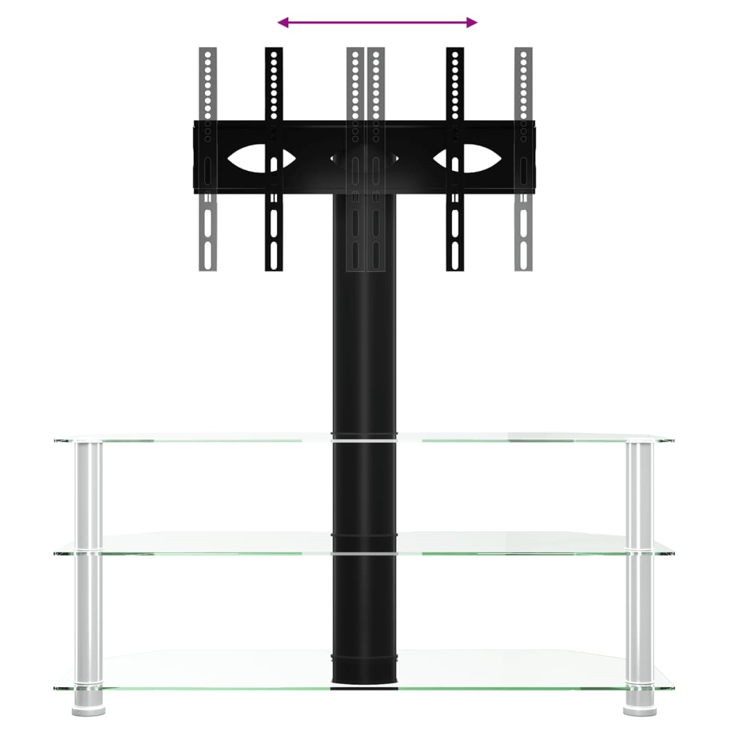 Tv-standaard hoek 4-laags voor 32-70 inch zilverkleur
