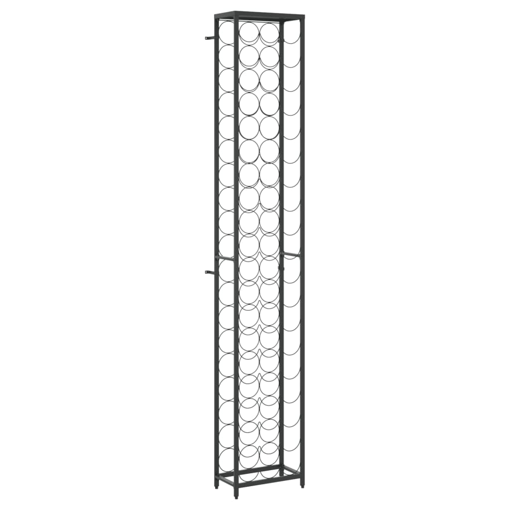 Wijnrek voor 73 flessen 45x36x200 cm smeedijzer zwart