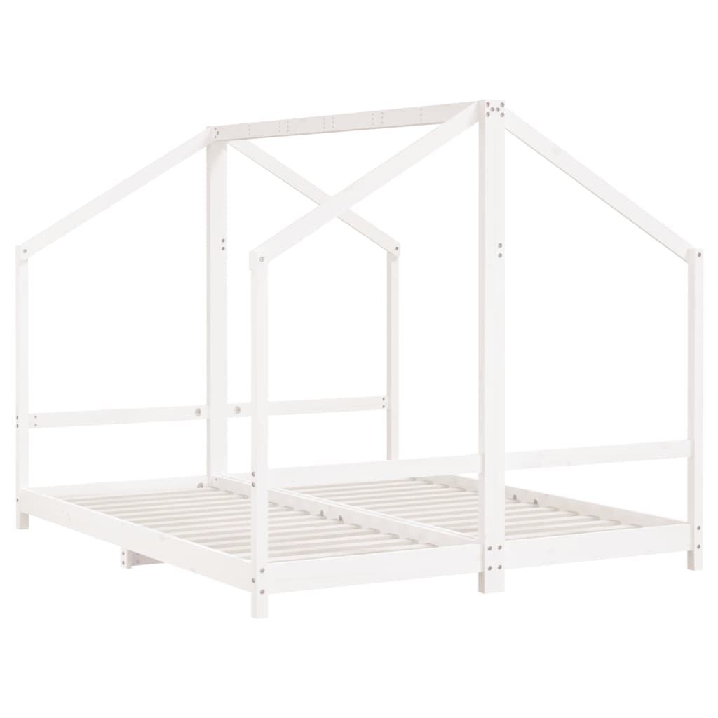 Kinderbedframe 2x(90x190) cm massief grenenhout