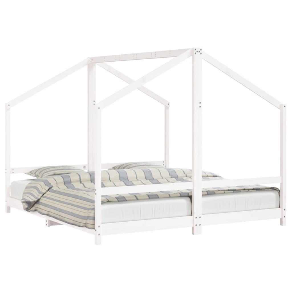 Kinderbedframe 2x(90x190) cm massief grenenhout