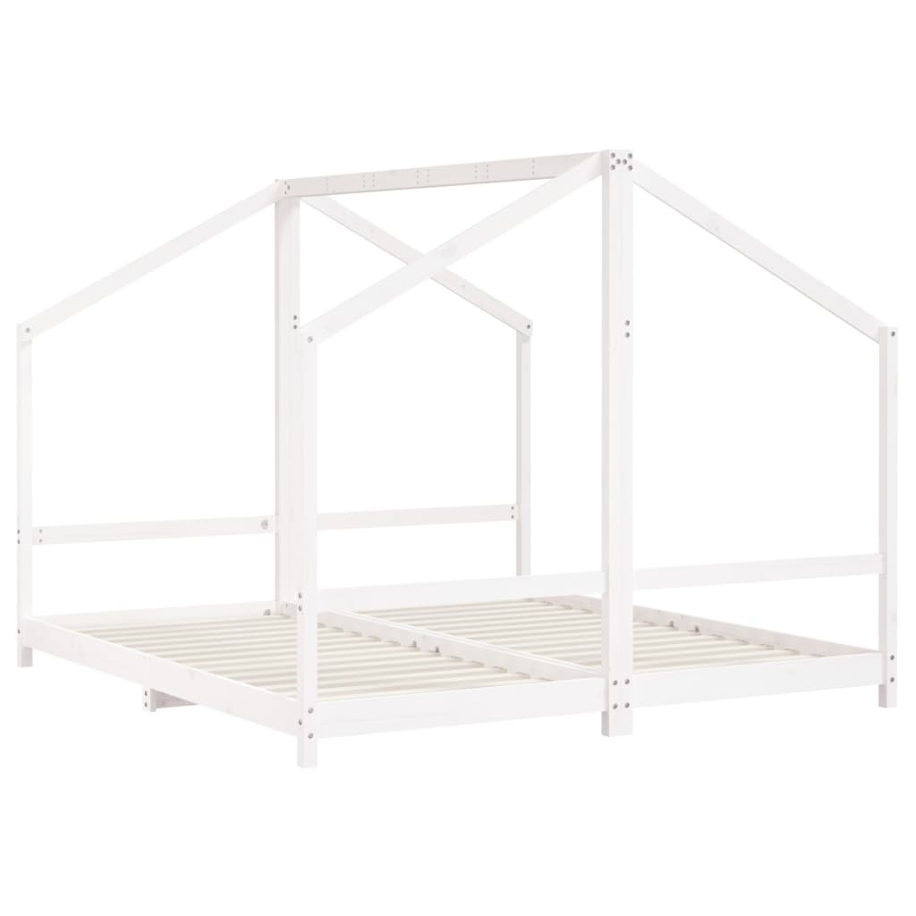 Kinderbedframe 2x(90x190) cm massief grenenhout