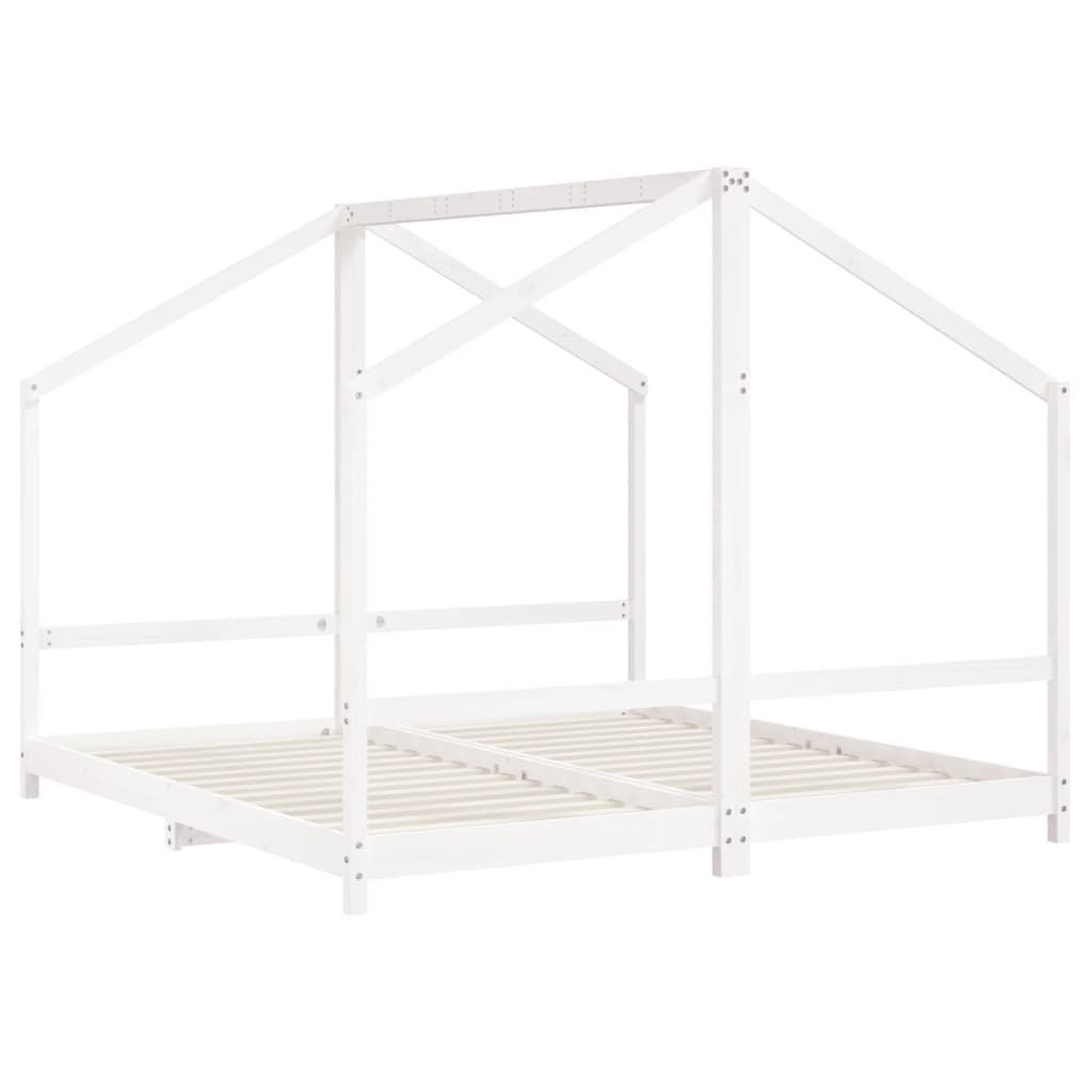 Kinderbedframe 2x(90x190) cm massief grenenhout