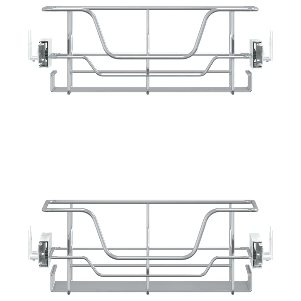 Corbeilles en fil coulissant 2 pcs 300 mm argenté