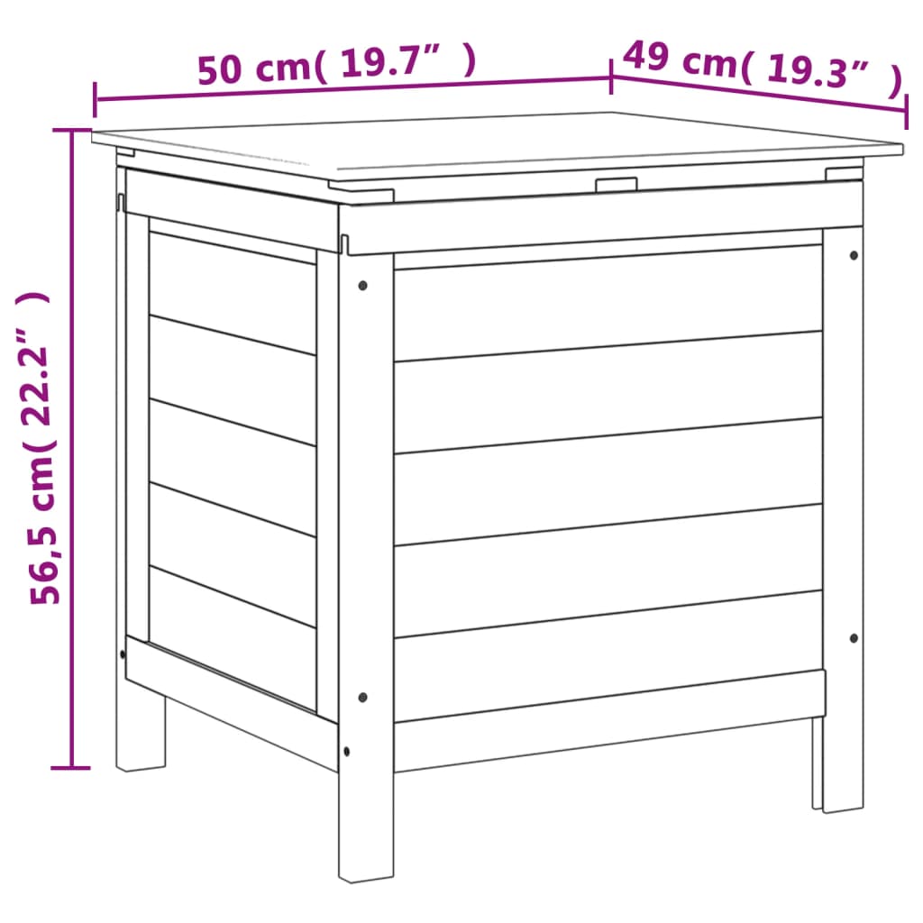 Coffre de jardin 150x50x56,5 cm en bois de pin massif, anthracite