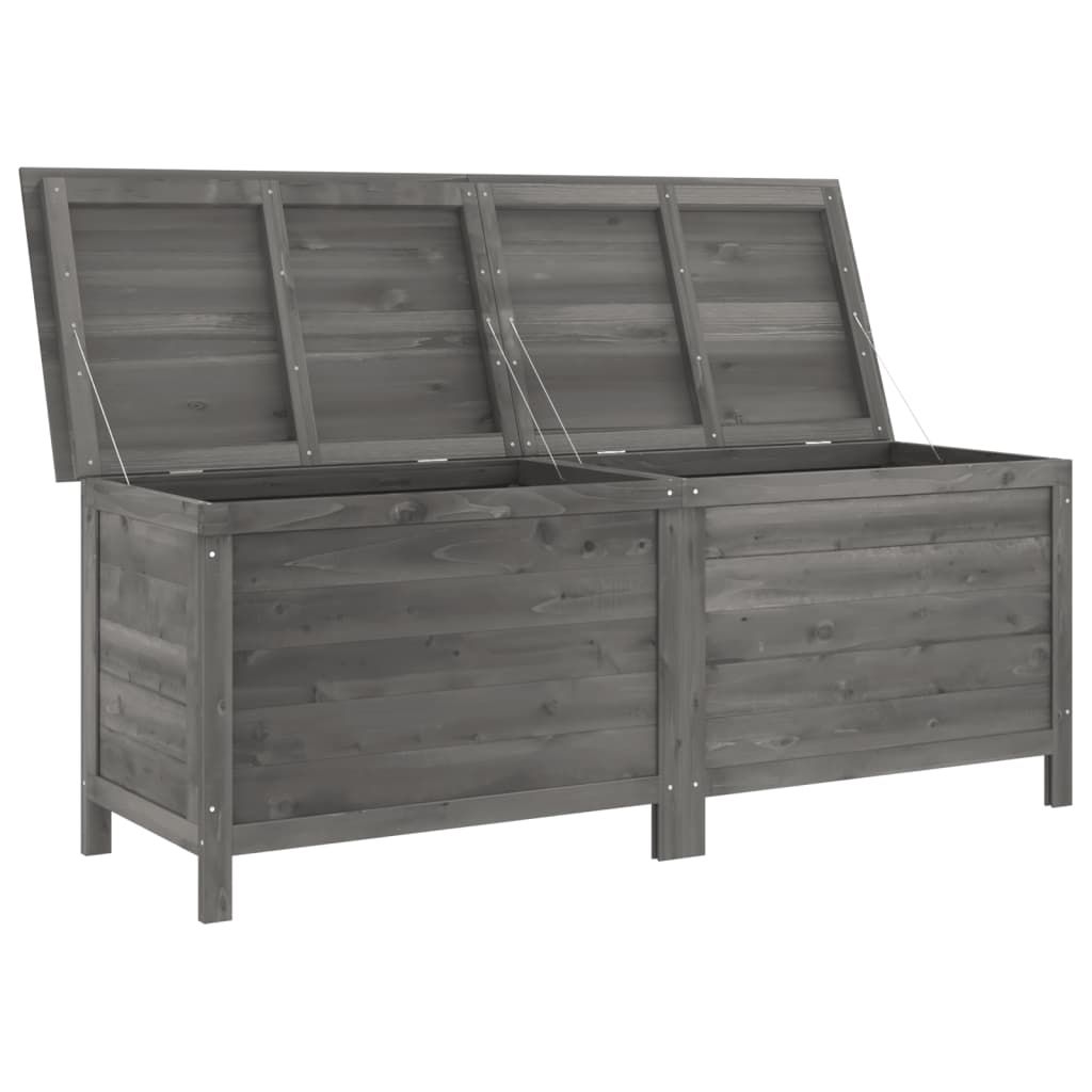 Coffre de jardin 150x50x56,5 cm en bois de pin massif, anthracite