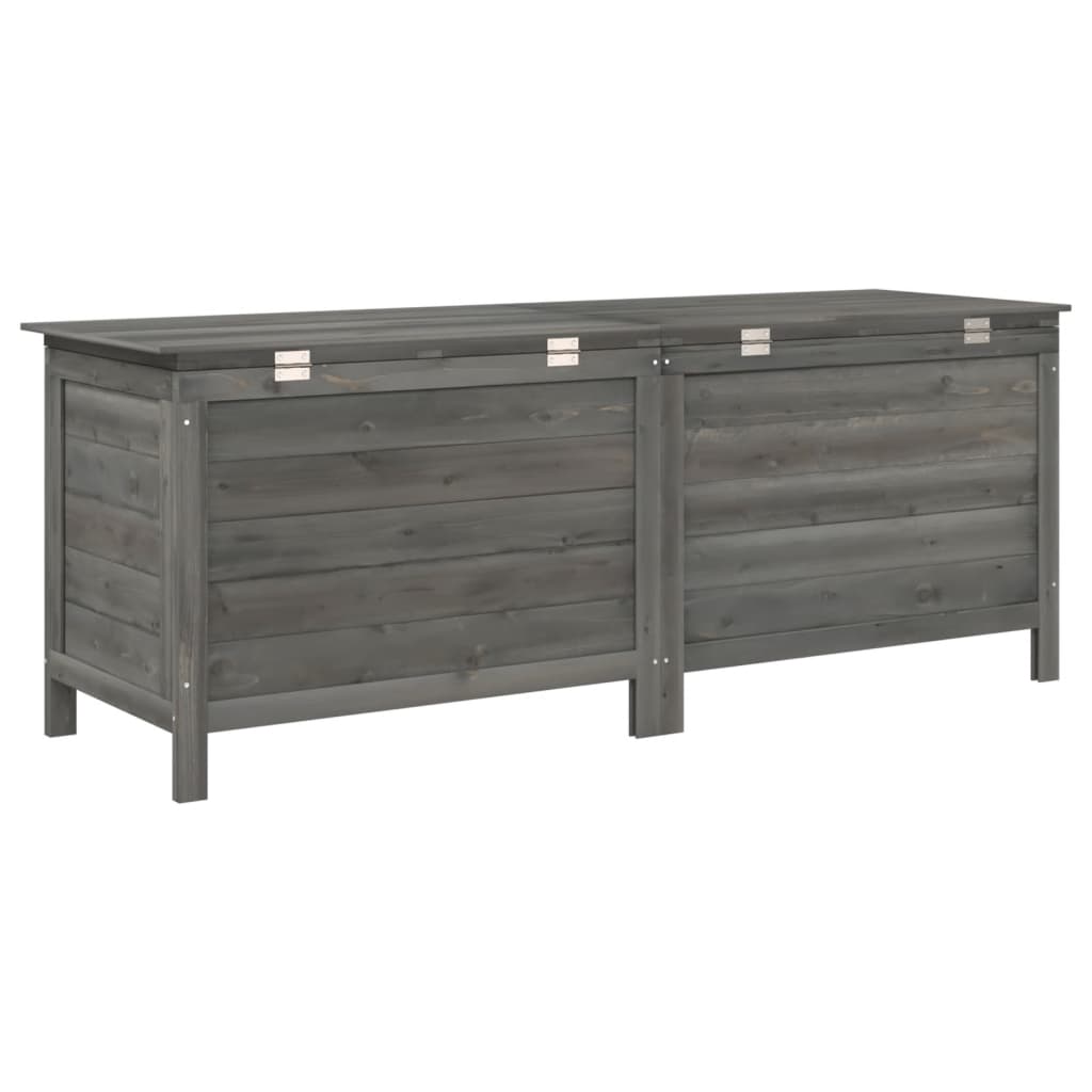 Coffre de jardin 150x50x56,5 cm en bois de pin massif, anthracite