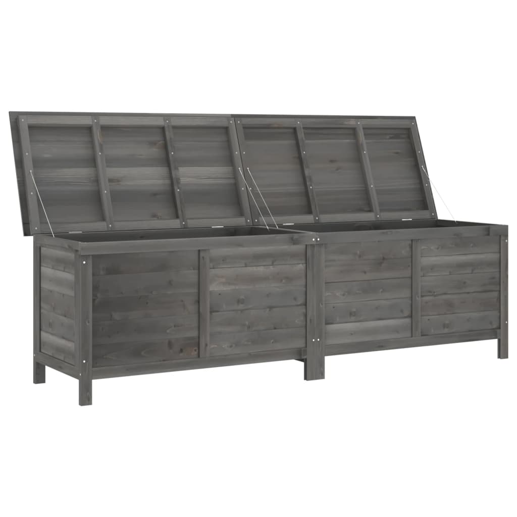 Coffre de jardin 150x50x56,5 cm en bois de pin massif, anthracite