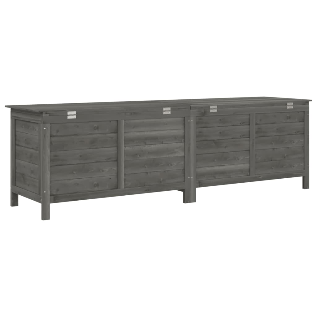 Coffre de jardin 150x50x56,5 cm en bois de pin massif, anthracite