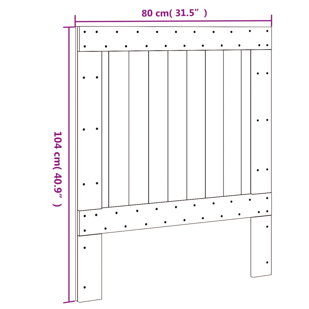 Tête de lit 100x104 cm en pin massif