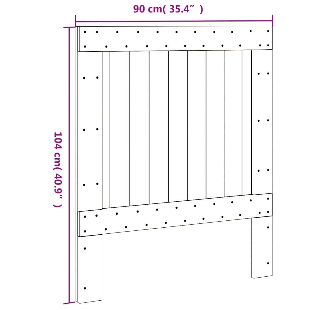 Hoofdbord 100x104 cm massief grenenhout