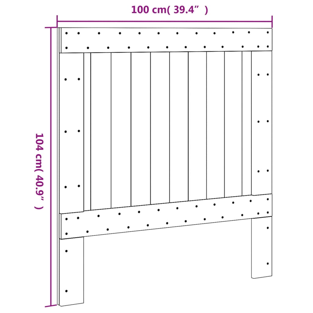 Hoofdbord 100x104 cm massief grenenhout