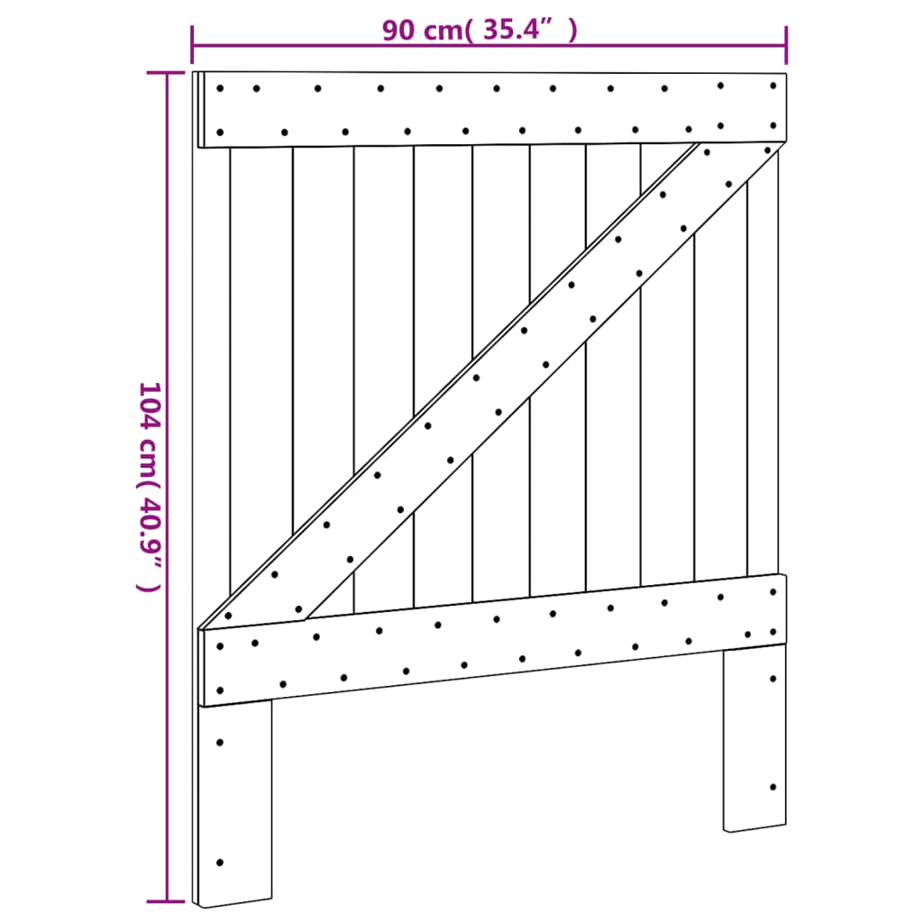 Tête de lit 100x104 cm en pin massif