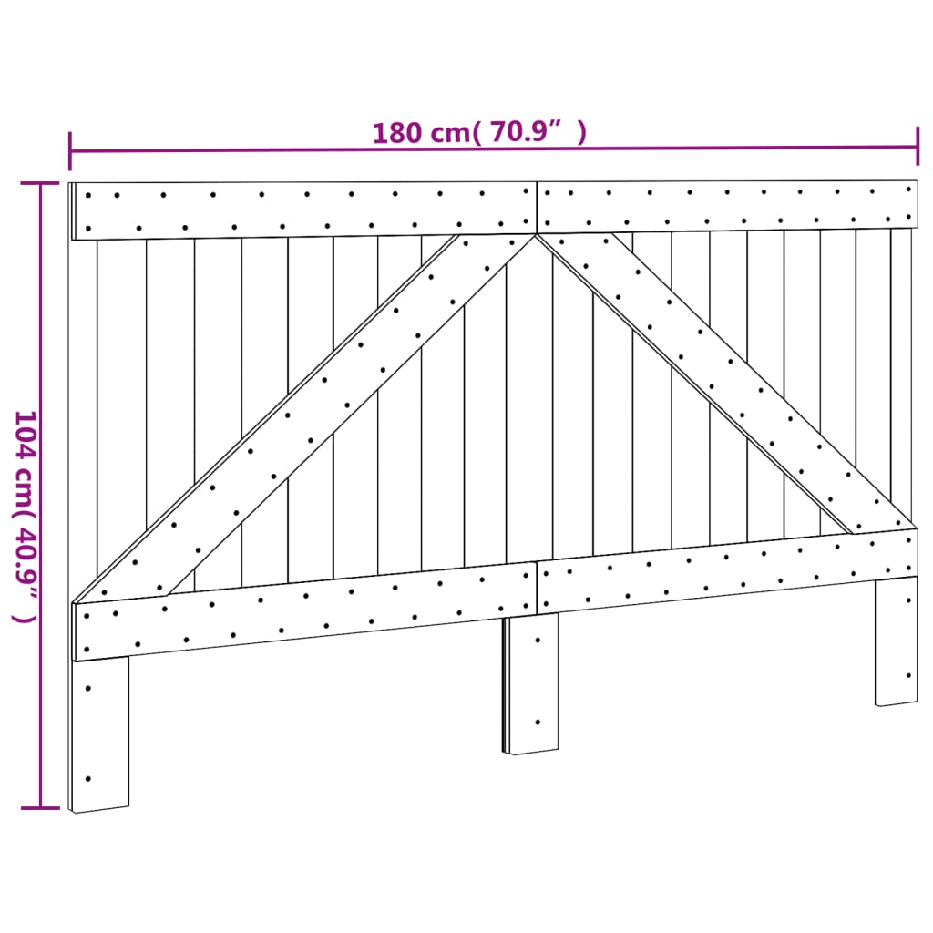 Tête de lit 100x104 cm en pin massif